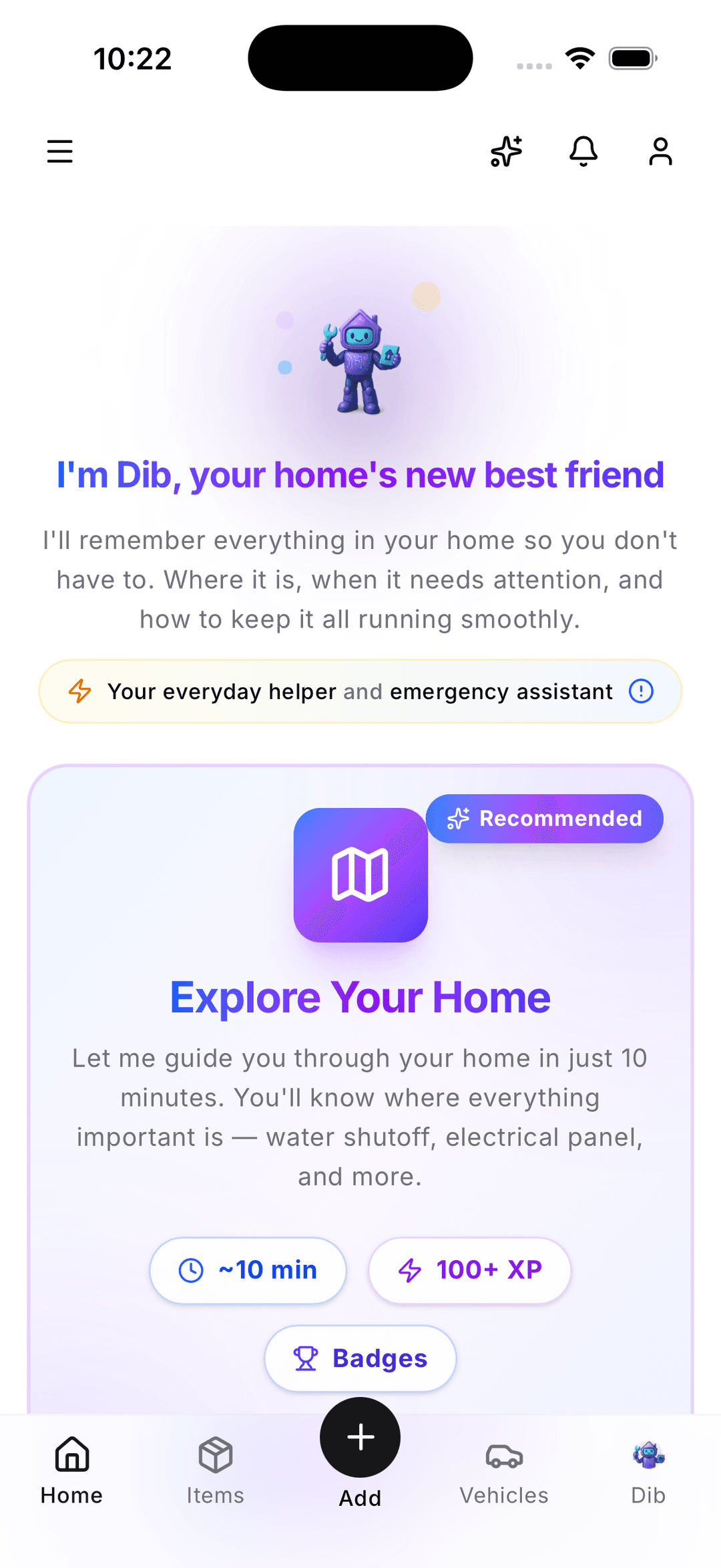 Dib iOS App - Welcome Screen