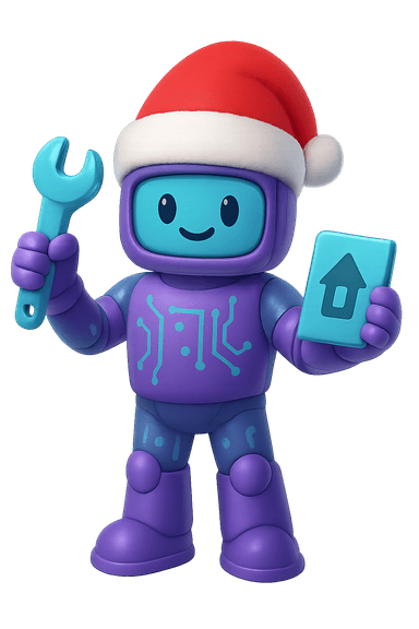 Dib mascot with Santa hat - interactive surprise animation