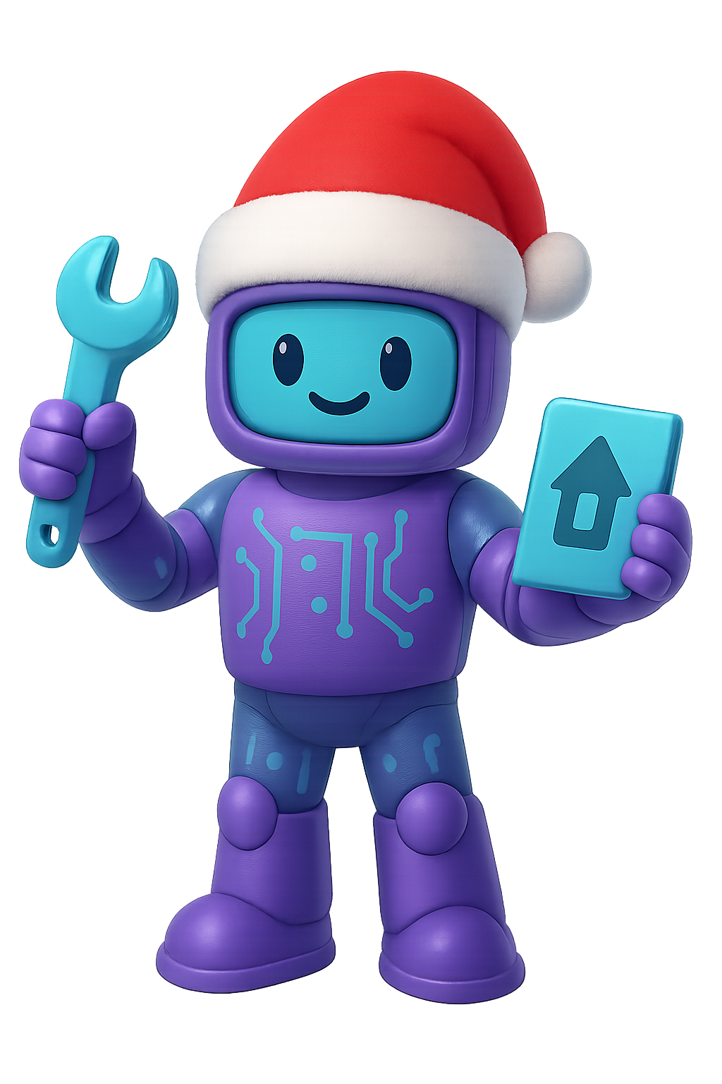 Dib Bot 3D with Santa Hat